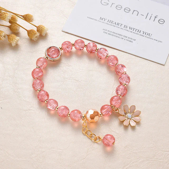 Bracciale con Pietra Rosa e Margherita