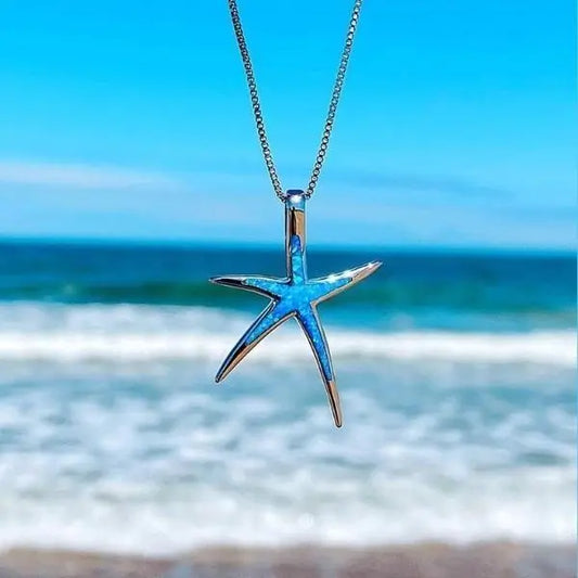 Collana Stella Marina blu e argentata
