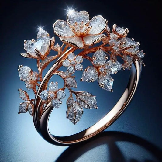Elegante anello floreale vintage