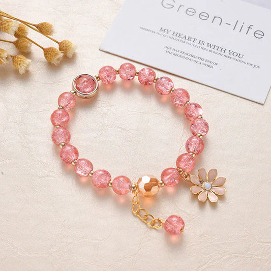 Bracciale con Pietra Rosa e Margherita