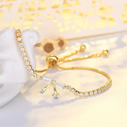 Bracciale regolabile vintage in cristallo scintillante